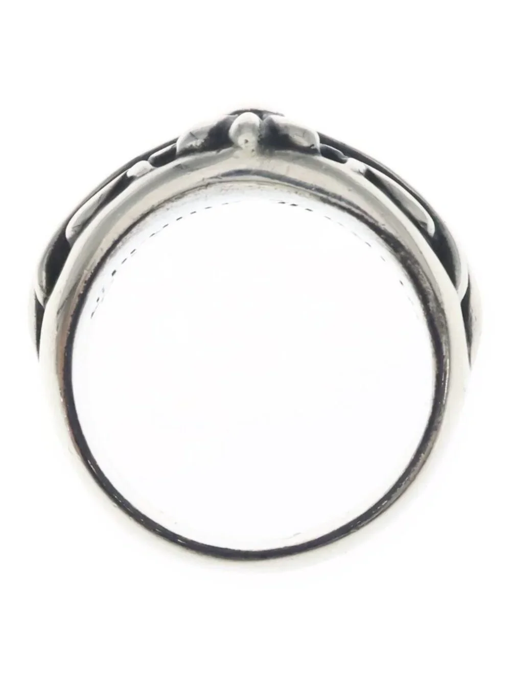 Chrome Hearts Flrl Floral Cross Ring Silver